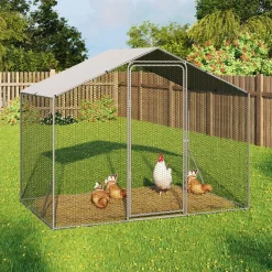 IDMarket Parc à poules grillagé 3 m²* Volières Et Enclos