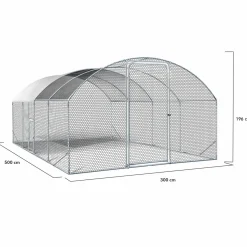 IDMarket Parc à poules grillagé 15 m²* Volières Et Enclos