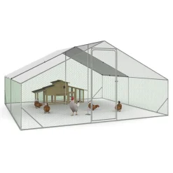 IDMarket Parc à poules grillagé 16 m²* Volières Et Enclos