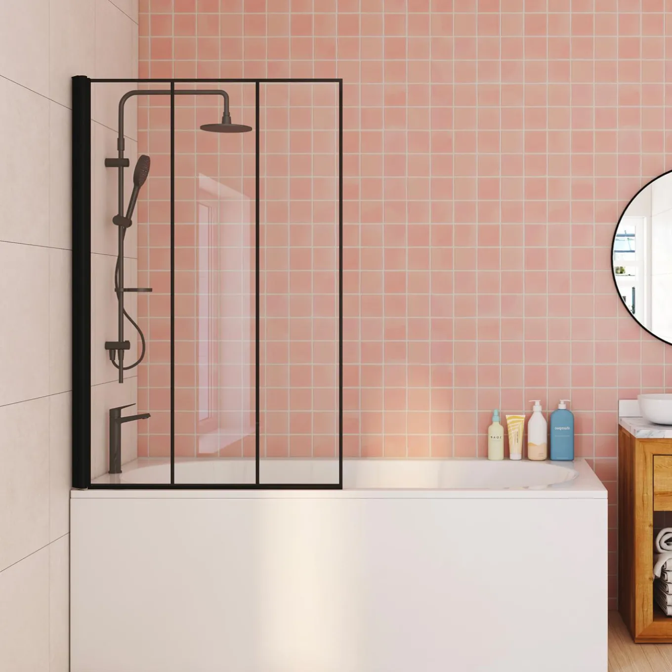 IDMarket Pare baignoire 1 volet 70x120cm* Produits D’Aménagement Intérieur|Accessoires Salle De Bain