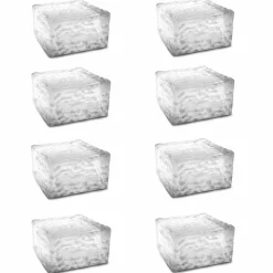 IDMarket Pavés solaires en verre 4 LEDS blanches éclairage de jardin* Eclairages D'Ambiance