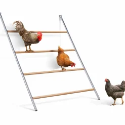 IDMarket Perchoir poule 4 niveaux en bois* Accessoires Poulailler|Volières Et Enclos