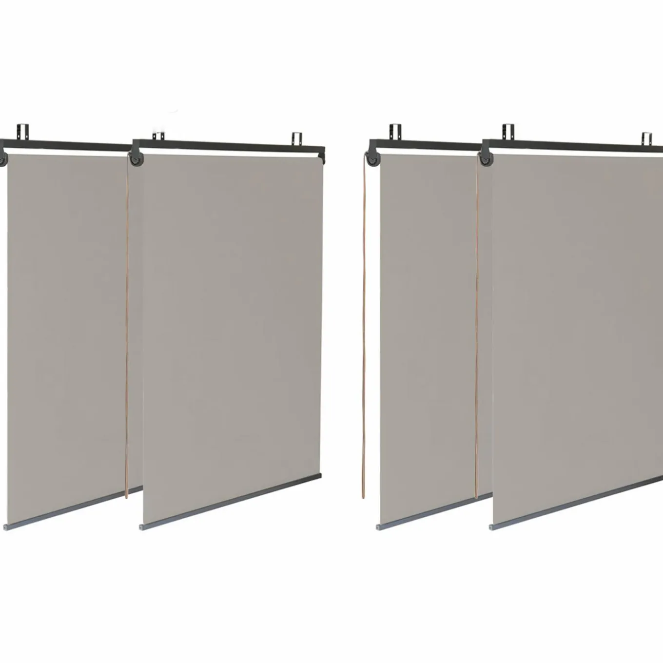 IDMarket Pergola acier lames orientables 3x4m avec 4 stores taupe* Tonnelles De Jardin|Pergolas