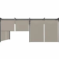IDMarket Pergola au toit rétractable avec 6 stores coloris taupe* Tonnelles De Jardin|Pergolas