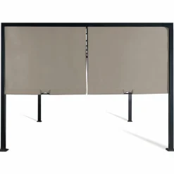 IDMarket Pergola avec rideaux coulissants taupe 3x4m* Tonnelles De Jardin|Pergolas