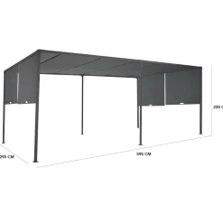 IDMarket Pergola avec rideaux coulissants gris anthracite 3x6m* Tonnelles De Jardin|Pergolas