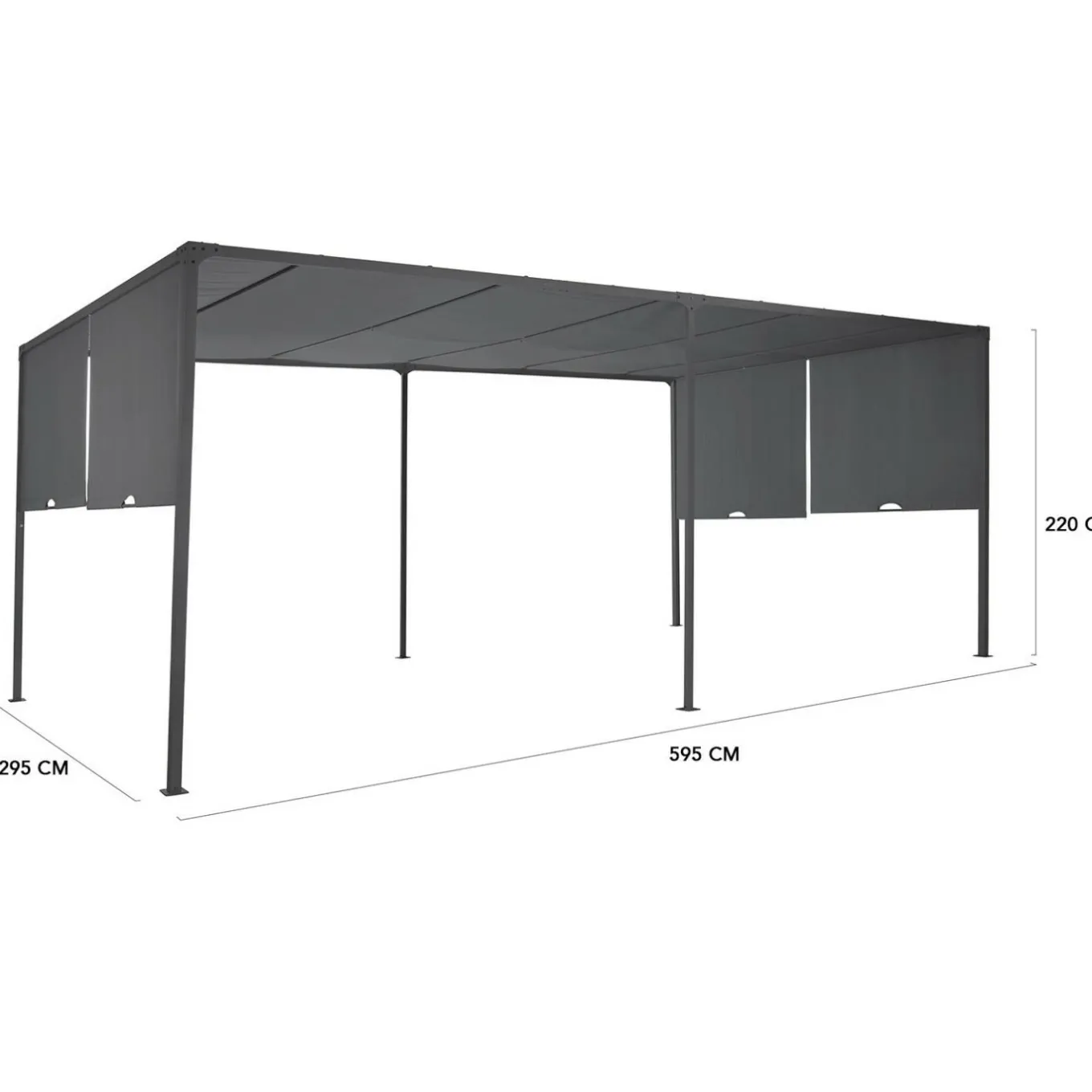 IDMarket Pergola avec rideaux coulissants gris anthracite 3x6m* Tonnelles De Jardin|Pergolas