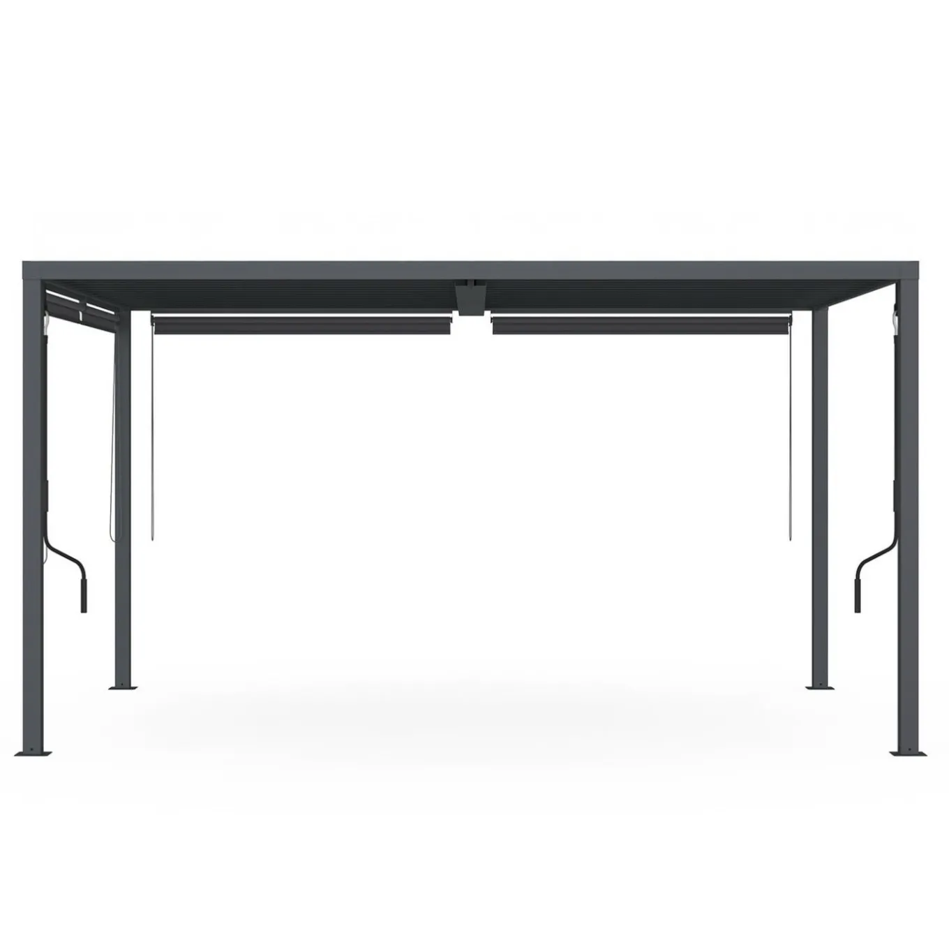 IDMarket Pergola bioclimatique 3x4M lames orientables et stores gris anthracite* Pergolas