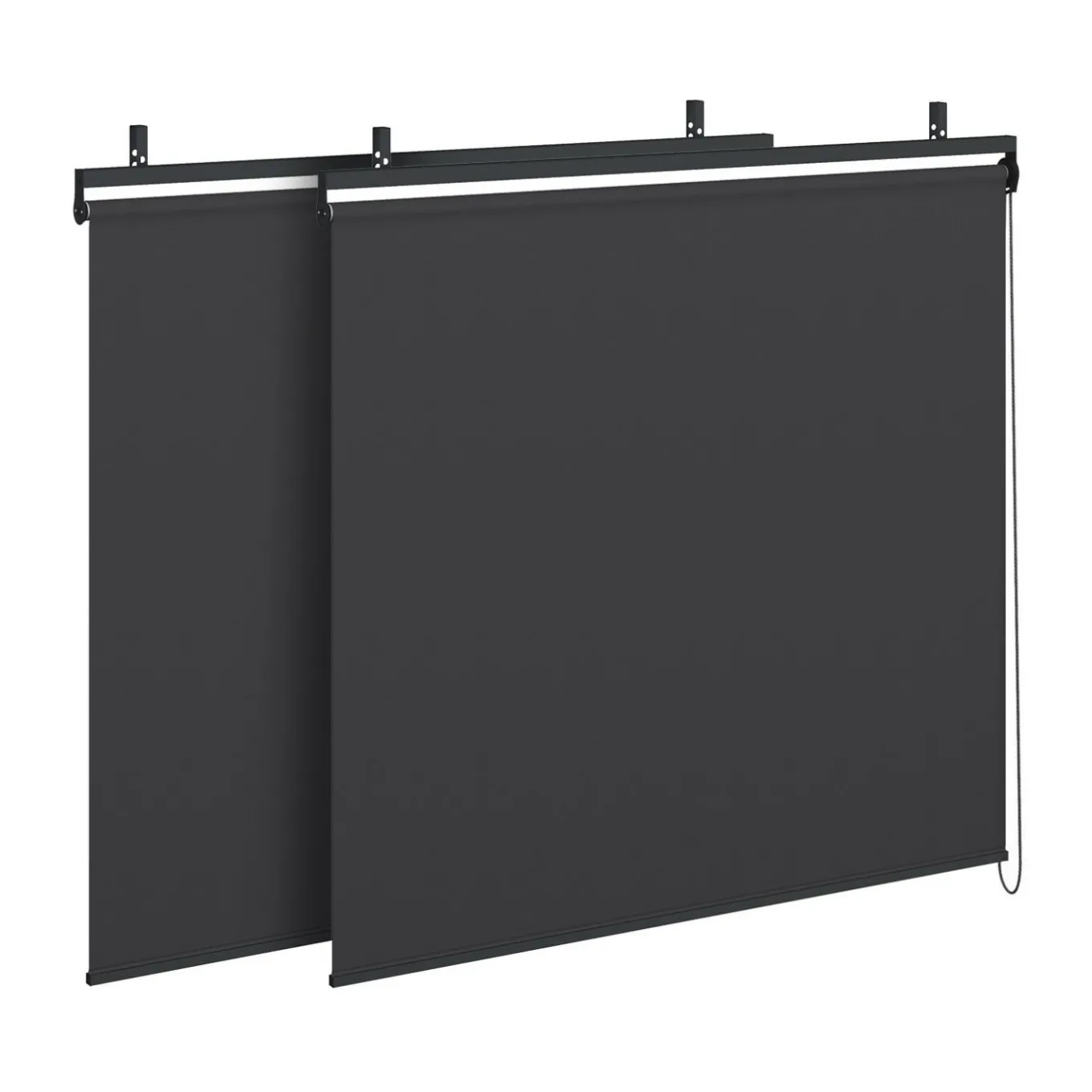 IDMarket Pergola bioclimatique 3x4M lames orientables et stores gris anthracite* Pergolas