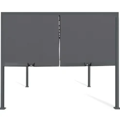 IDMarket Pergola coulissante gris anthracite 2 pans 3x3 M* Tonnelles De Jardin|Pergolas