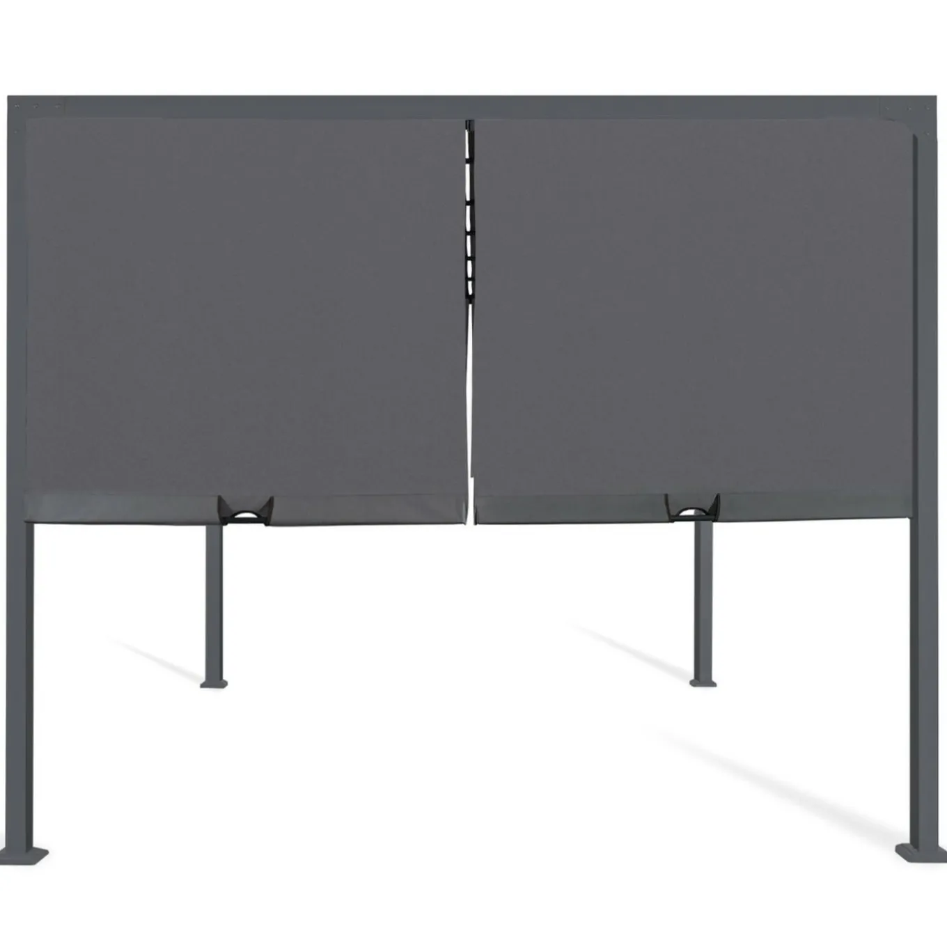 IDMarket Pergola coulissante gris anthracite 2 pans 3x3 M* Tonnelles De Jardin|Pergolas