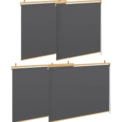 IDMarket Pergola effet bois 3x4 M toit rétractable et 4 stores gris anthracite* Tonnelles De Jardin|Pergolas