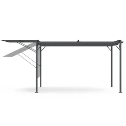 IDMarket Pergola gris anthracite 3x4M avec auvent et toit réglable* Tonnelles De Jardin|Pergolas