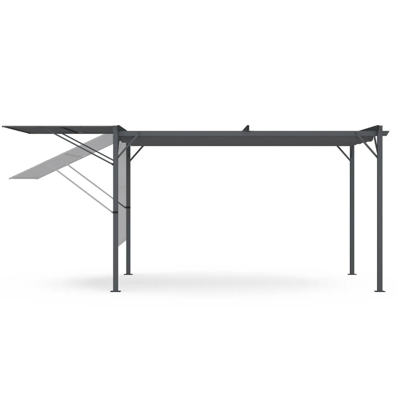 IDMarket Pergola gris anthracite 3x4M avec auvent et toit réglable* Tonnelles De Jardin|Pergolas