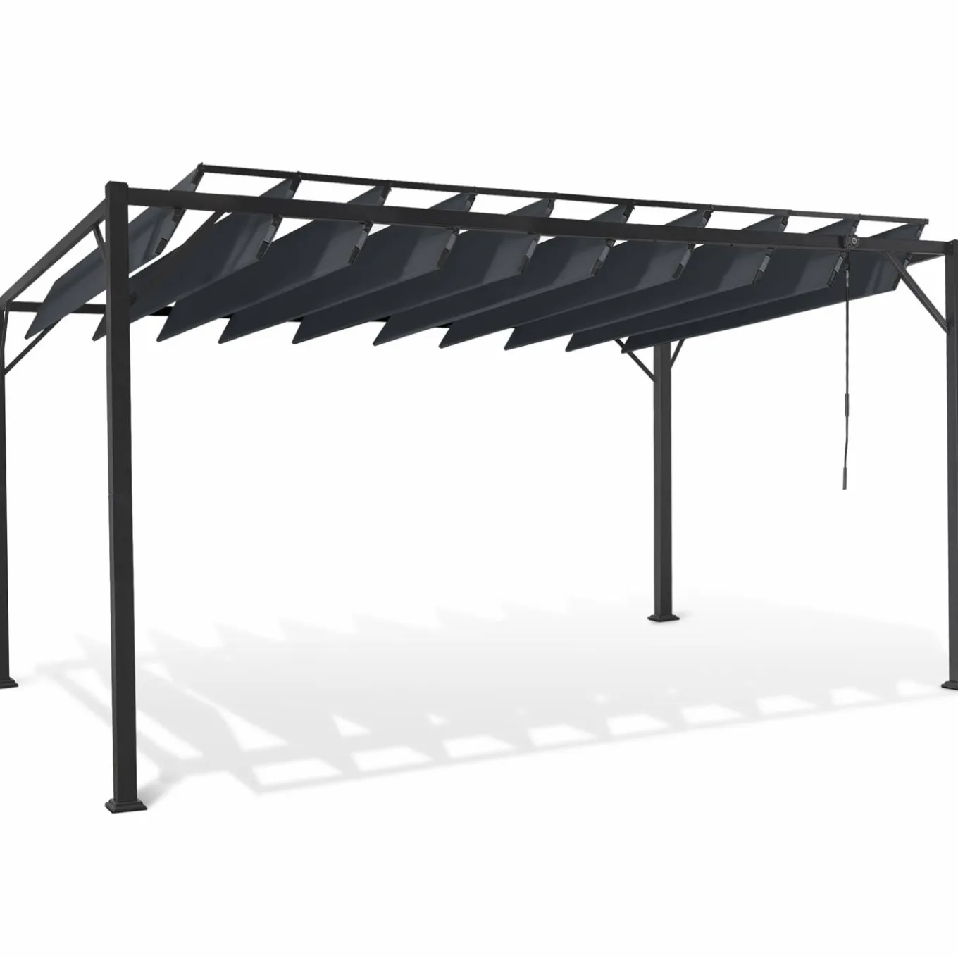 IDMarket Pergola lames orientables gris anthracite* Tonnelles De Jardin|Pergolas