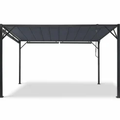 IDMarket Pergola lames orientables et stores gris anthracite* Tonnelles De Jardin|Pergolas