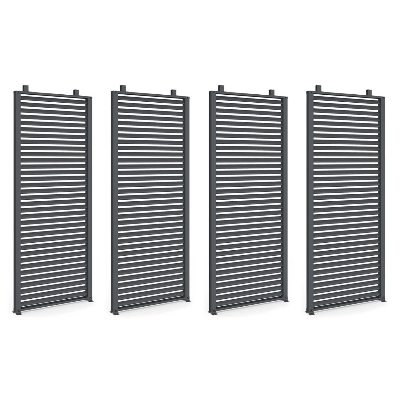 IDMarket Pergola persienne 3x4M gris anthracite avec toit rétractable et 4 pans modulables* Tonnelles De Jardin|Pergolas