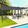 IDMarket Pergola rétractable gris 6 pieds en acier 3x6 m et toile polyester* Tonnelles De Jardin|Pergolas