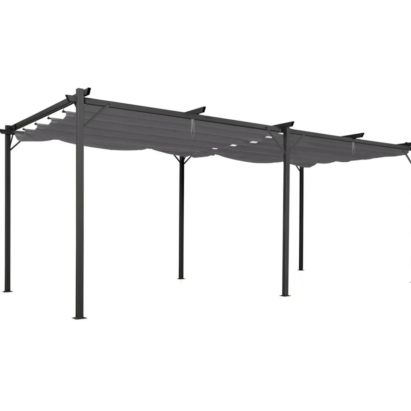 IDMarket Pergola rétractable gris 6 pieds en acier 3x6 m et toile polyester* Tonnelles De Jardin|Pergolas