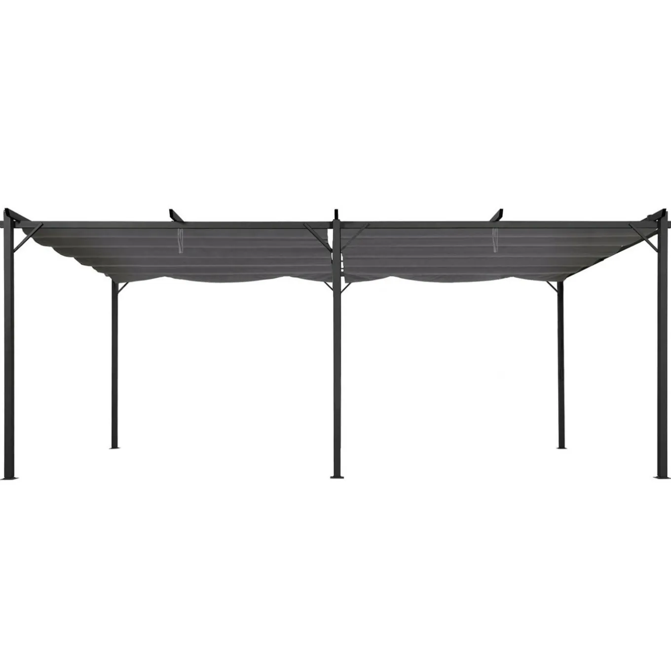 IDMarket Pergola rétractable gris 6 pieds en acier 3x6 m et toile polyester* Tonnelles De Jardin|Pergolas