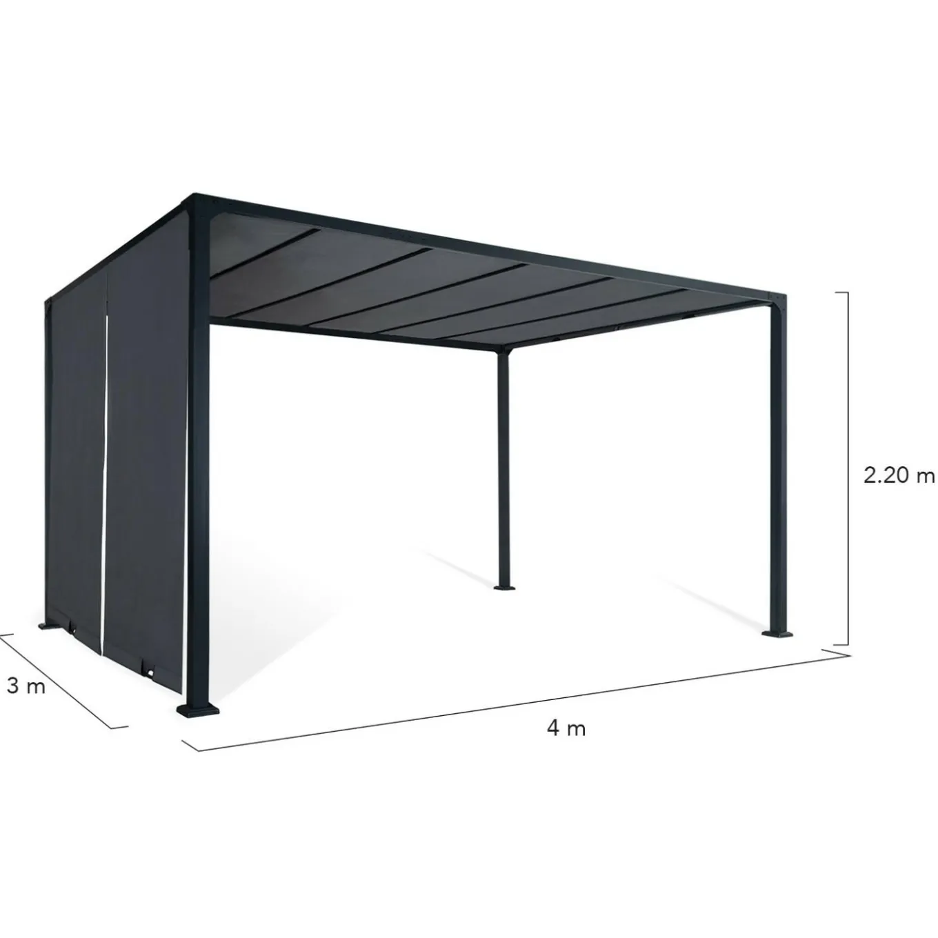 IDMarket Pergola toile coulissante en métal gris* Tonnelles De Jardin|Pergolas