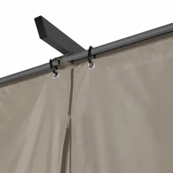 IDMarket Pergola toit rétractable avec rideaux coloris taupe* Tonnelles De Jardin|Pergolas