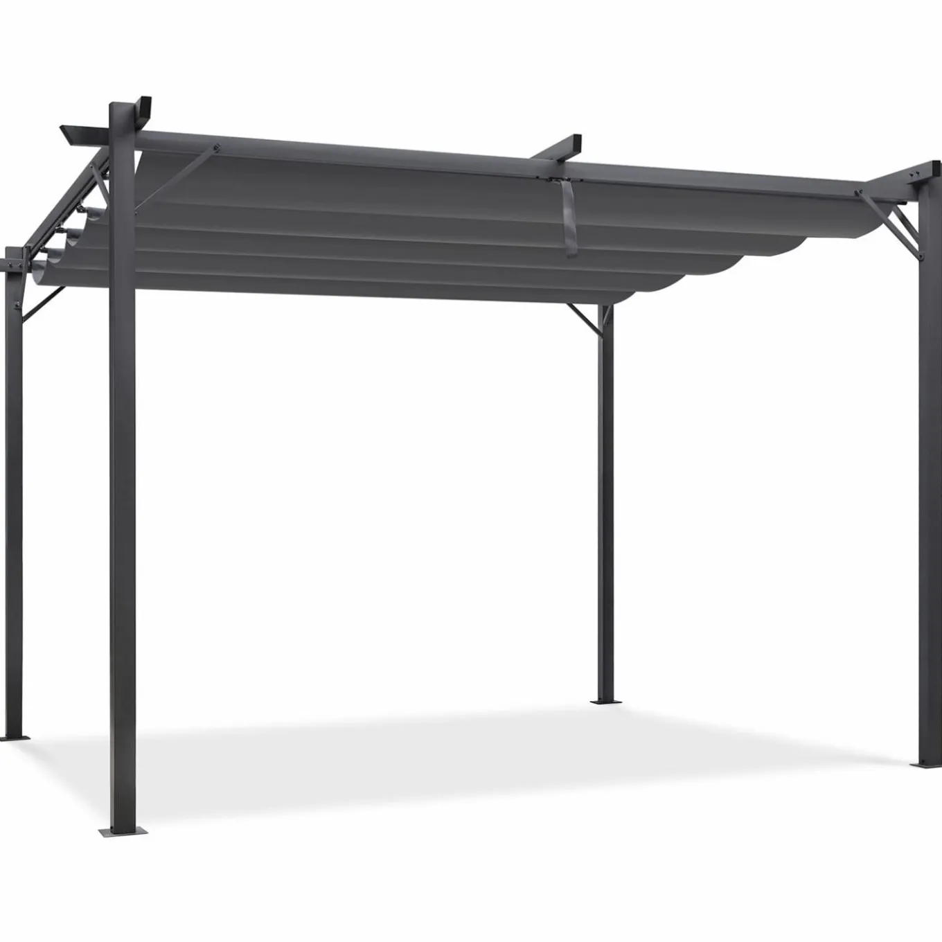 IDMarket Pergola toit rétractable gris 3x4 M* Tonnelles De Jardin|Pergolas