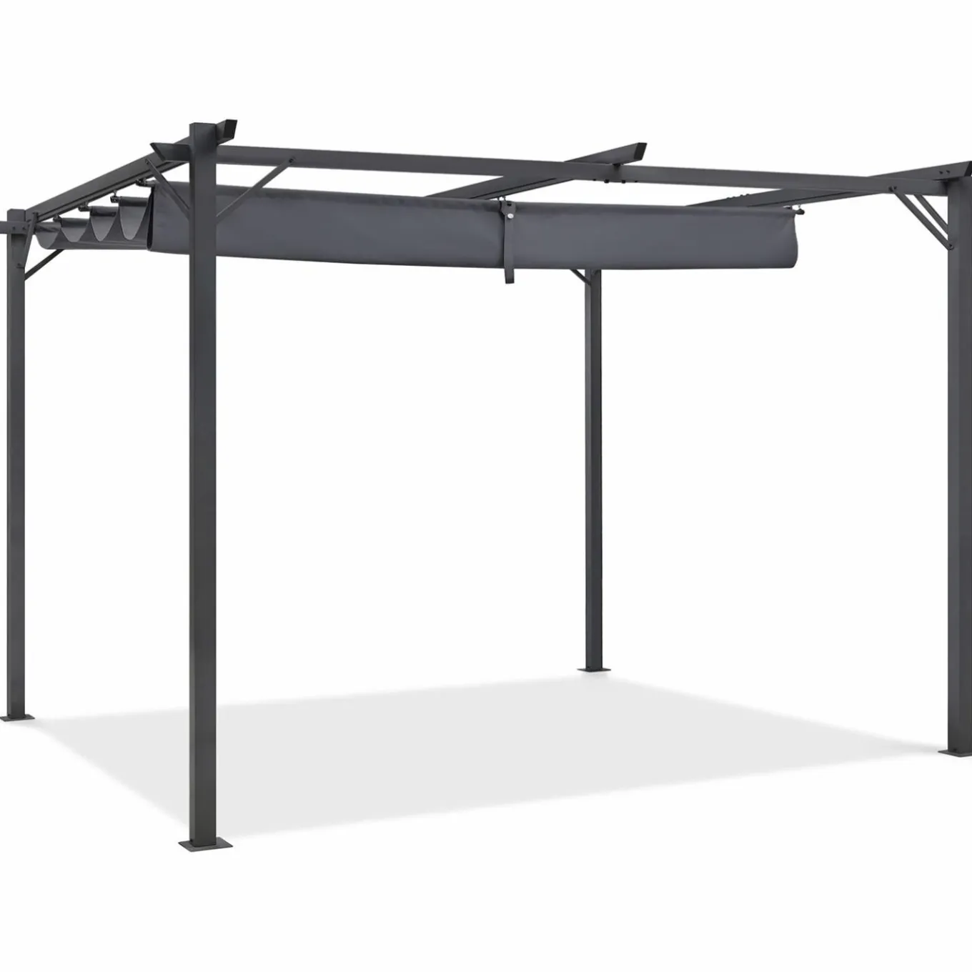 IDMarket Pergola toit rétractable gris 3x4 M* Tonnelles De Jardin|Pergolas