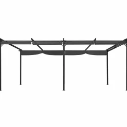 IDMarket Pergola toit rétractable 3x6m gris anthracite et stores enrouleurs* Tonnelles De Jardin|Pergolas