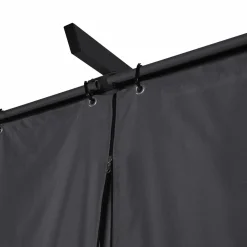 IDMarket Pergola toit rétractable 3x4m gris avec 4 rideaux* Tonnelles De Jardin|Pergolas