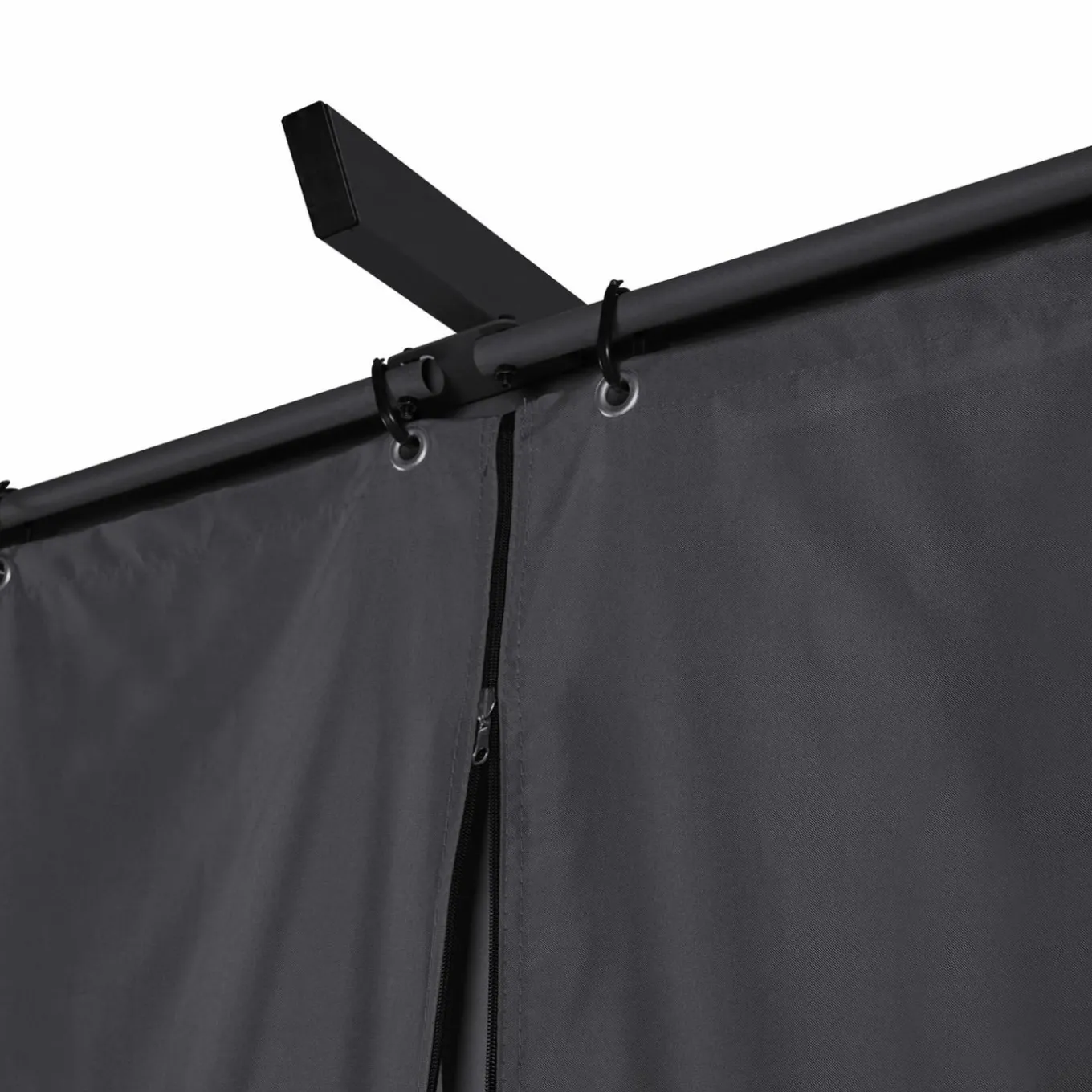 IDMarket Pergola toit rétractable 3x4m gris avec 4 rideaux* Tonnelles De Jardin|Pergolas