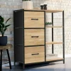 IDMarket Petit buffet d’appoint industriel 3 tiroirs et étagères* Collection Industrielle|Petits Meubles
