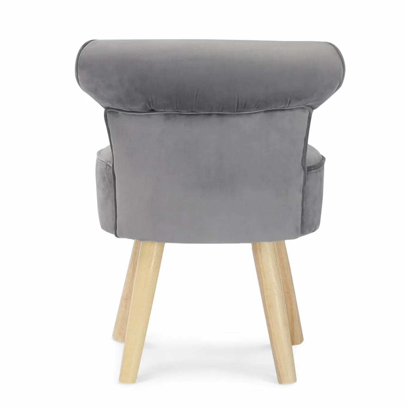 IDMarket Petit fauteuil crapaud gris en velours* Salon Complet|Fauteuils
