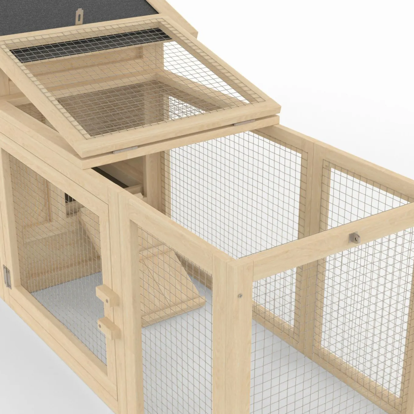 IDMarket Petit poulailler en bois pour 2 poules avec enclos et pondoir sur pilotis* Poulaillers