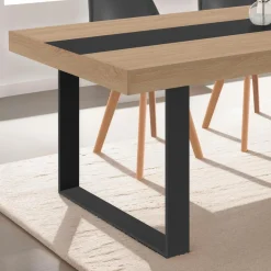 IDMarket Pieds de table carrés en métal noir design industriel* Décoration Et Accessoires|Pieds De Table
