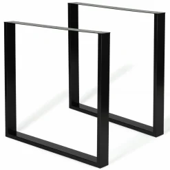 IDMarket Pieds de table carrés en métal noir design industriel* Décoration Et Accessoires|Pieds De Table