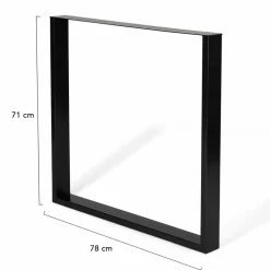 IDMarket Pieds de table carrés en métal noir design industriel* Décoration Et Accessoires|Pieds De Table