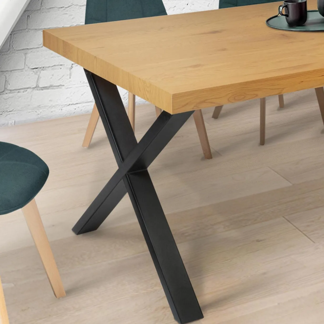 IDMarket Pieds de table en X en métal noir* Décoration Et Accessoires|Collection Métal
