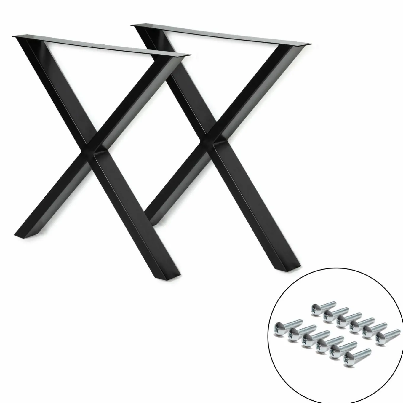 IDMarket Pieds de table en X en métal noir* Décoration Et Accessoires|Collection Métal