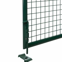 IDMarket Portail battant grillagé en acier vert 3M15 x 1M50 avec serrure et poignée* Accessoires Animaux|Portail Et Portillon