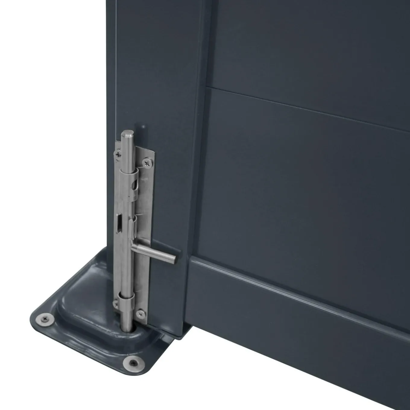 IDMarket Portail battant 302x160 cm en aluminium gris anthracite* Portail Et Portillon