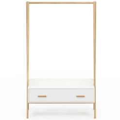 IDMarket Portant enfant tipi avec 1 porte blanc et bois 130 cm*Enfant Meubles Blancs|Meubles En Bois