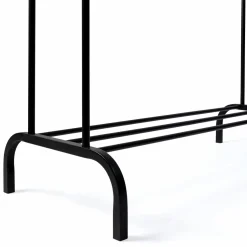 IDMarket Portant vêtements double en métal noir avec étagère à chaussures* Meubles Noirs|Collection Agencement Magasin