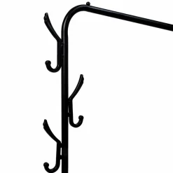 IDMarket Portant vêtements en métal noir avec étagères à chaussures* Meubles Hauts|Meubles Noirs