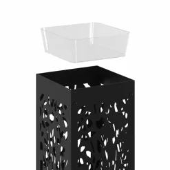 IDMarket Porte parapluie carré en acier noir 45 cm* Rangement Et Accessoires|Décoration Et Accessoires