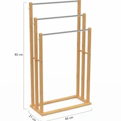 IDMarket Porte serviettes en bambou 3 niveaux* Collection Bambou|Accessoires Salle De Bain