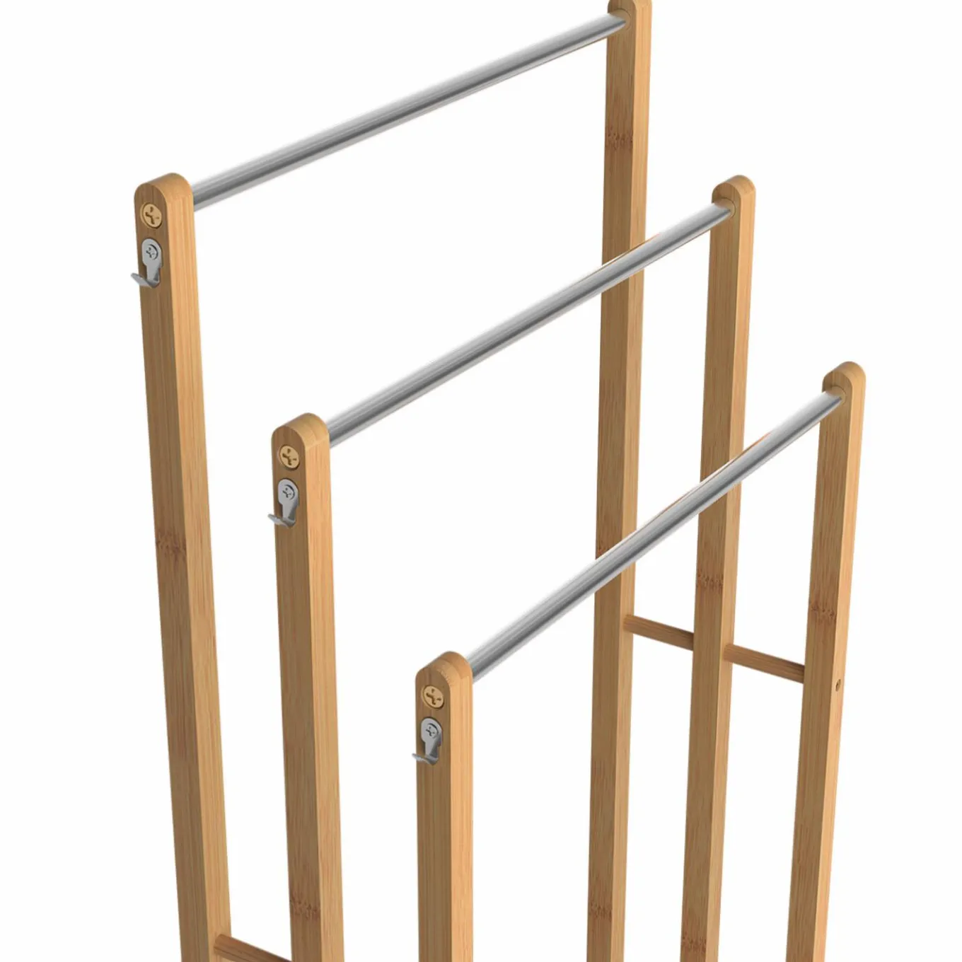 IDMarket Porte serviettes en bambou 3 niveaux* Collection Bambou|Accessoires Salle De Bain