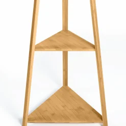 IDMarket Porte-manteau bambou avec étagères d’angle* Collection Agencement Magasin|Collection Bambou