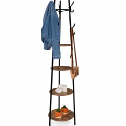 IDMarket Porte-manteau industriel sur pied avec étagères* Collection Agencement Magasin|Collection Industrielle