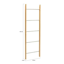 IDMarket Porte-serviettes échelle 5 niveaux en bambou* Collection Bambou|Accessoires Salle De Bain